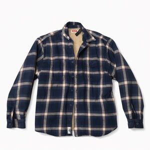 Vintage Wrangler Fleece Lined Flannel Size M Blue Mens